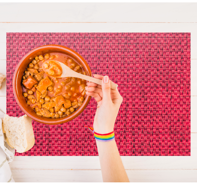 Tischset elegant Rote stoffstruktur - TenStickers