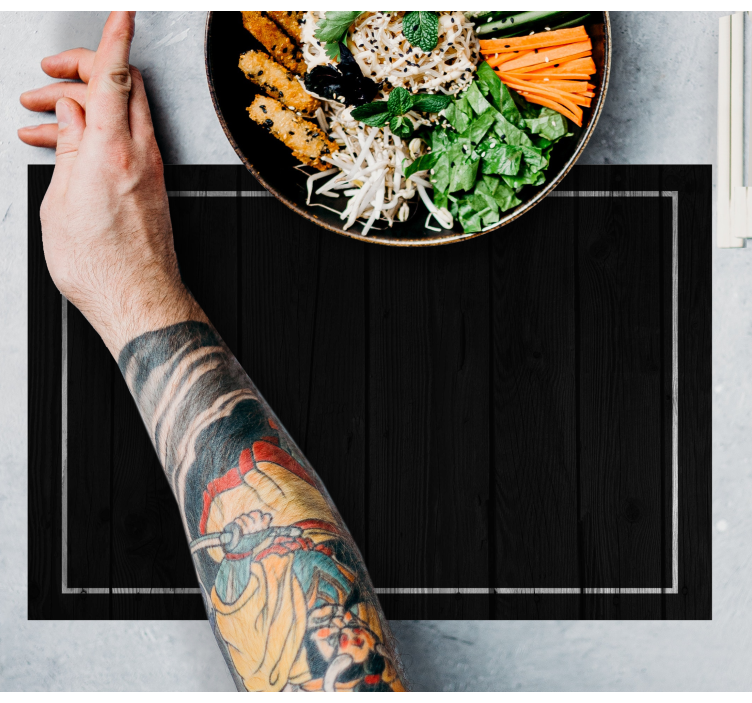 Tischset elegant Schwarz mit weißem rand - TenStickers