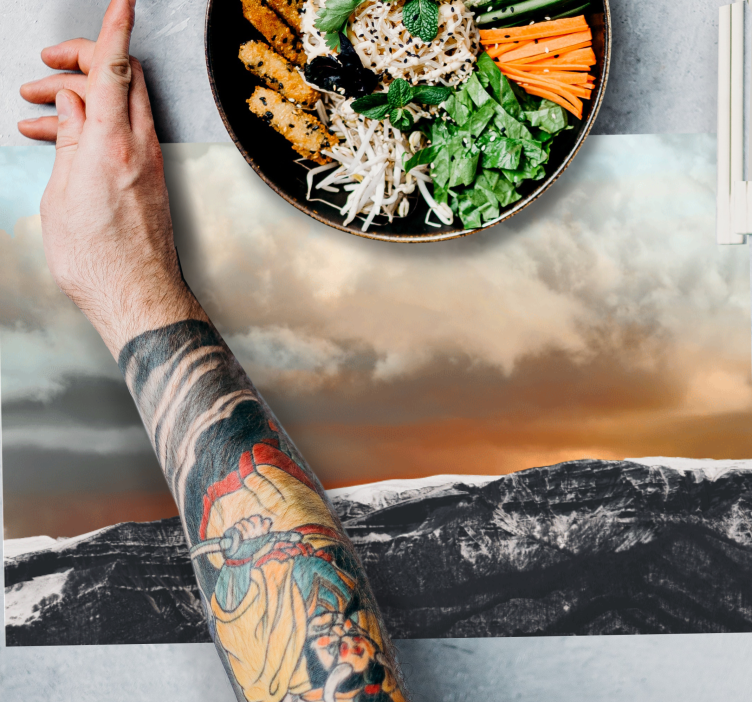 Tischsets originell Berg- und wolkenästhetische Farben - TenStickers