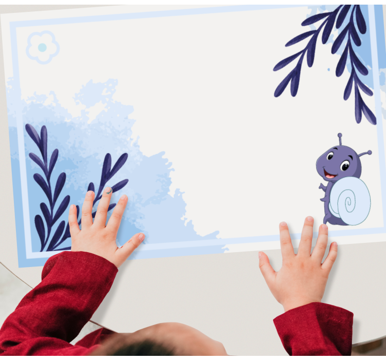 Tischsets originell Blaue blume und schnecke - TenStickers