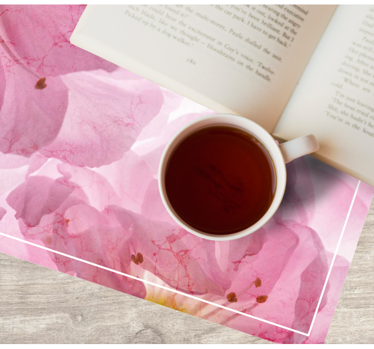 Tischsets originell Rosa blüten mit blättern - TenStickers