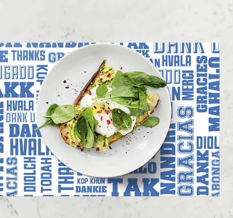 Tischset Restaurant Danke in vielen Sprachen - TenStickers