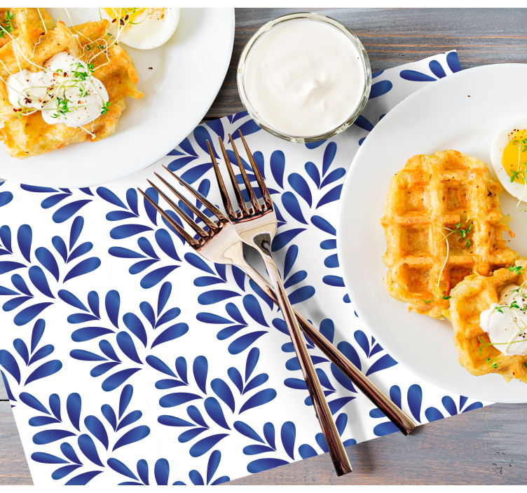 Tischset elegant Blaues porzellan - TenStickers