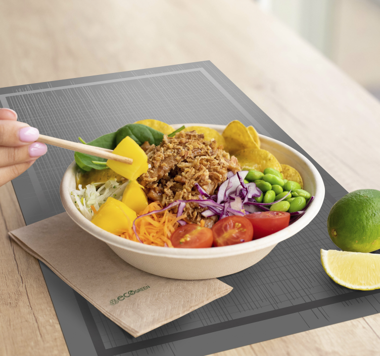 Tischset elegant graue Streifen - TenStickers