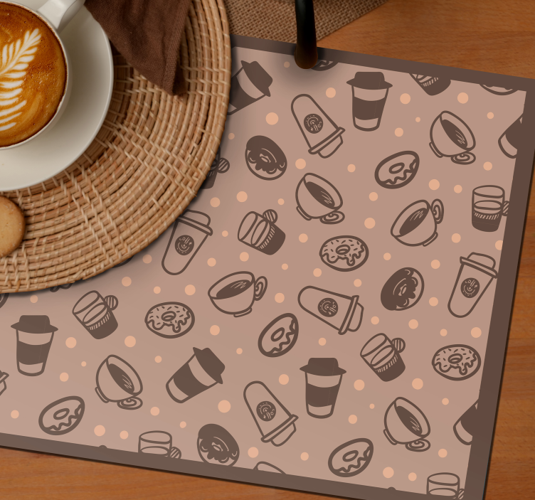 Tischsets originell Donuts und kaffee - TenStickers