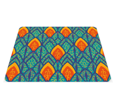 Tischsets originell mit buntem indischem pfauenmuster - TenStickers