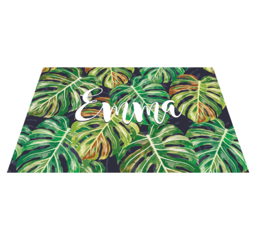 Personalisierte Monstera Blumen Vinyl Tischsets - TenStickers