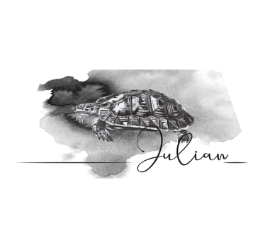Schildkröte Illustration mit Namen personalisierte Tischsets - TenStickers