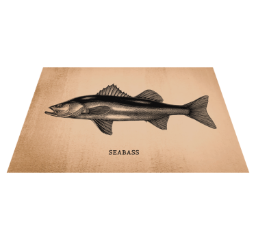 Platzset Fisch Realistischer Seebarsch - TenStickers