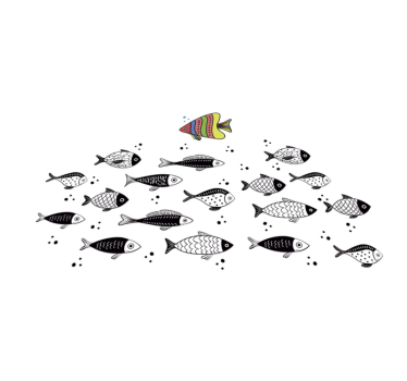 Tischsets originell mit buntem fischmuster - TenStickers