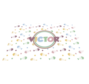 Platzset mit Namen bunte Gräten - TenStickers