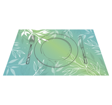 Platzset modern Teller und besteck mit aquarellfarben - TenStickers
