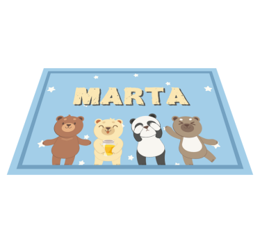 Anpassbares Kinder Tischset Entzückende Bären - TenStickers