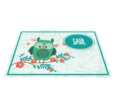 Kinder Tischset Eule anpassbar - TenStickers