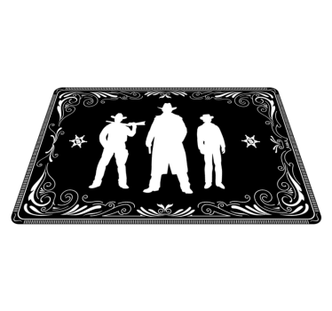 Platzset schwarz Cowboy- und Pferdemuster - TenStickers