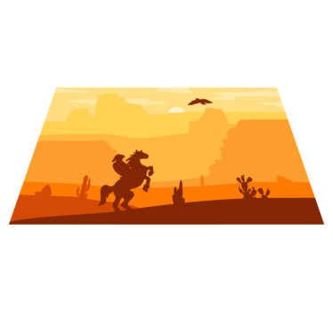 Tischsets originell mit cowboys in silhouette - TenStickers