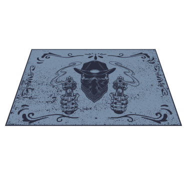 Tischsets originell cowboy-gesicht mit waffen - TenStickers