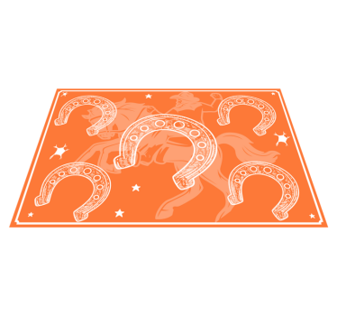 Tischsets originell mit orangefarbenem hufeisenmuster - TenStickers