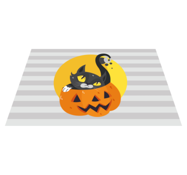 Kinder Tischset Kürbisse & schwarze katze - TenStickers
