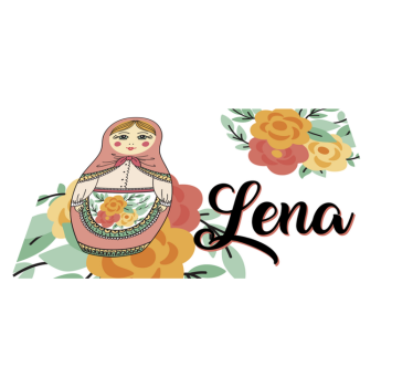 Tischset mit namen matroschka puppen illustration - TenStickers