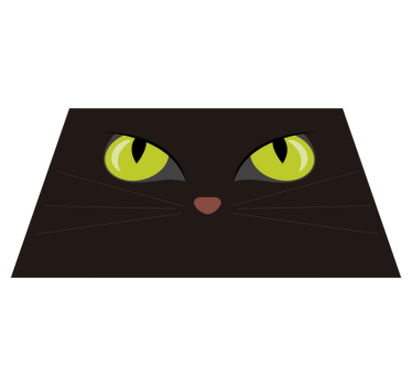 Platzset rund Schreckliche schwarze halloween-katze - TenStickers