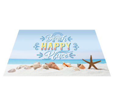 Tischset text strand glücksort - TenStickers