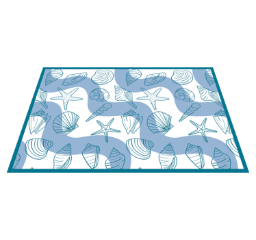 Tischset blau Muschelmuster - TenStickers