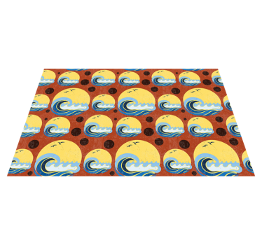 Tischset modern mit stilisiertem wellenmuster - TenStickers