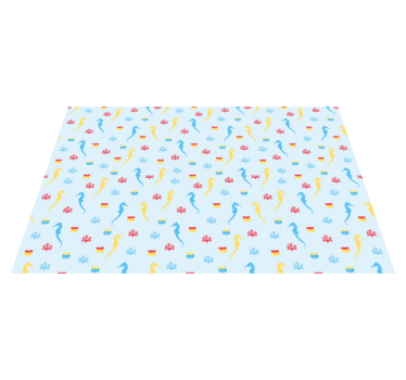 Platzset blau Seepferdchen und koralle - TenStickers