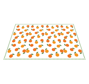 Tischsets originell orangen mit grünen blättern - TenStickers