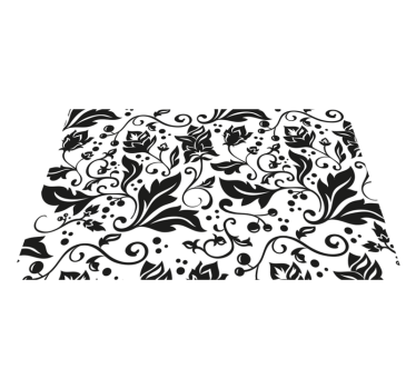 Tischset textur florales schwarzmuster - TenStickers