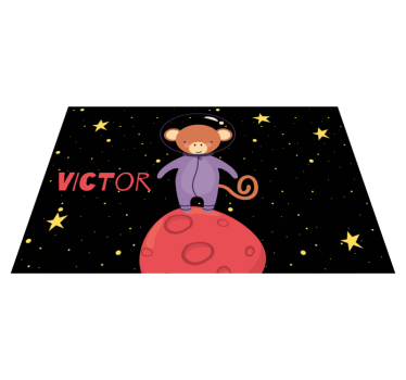 Tischset kinder affen astronaut abenteuer - TenStickers