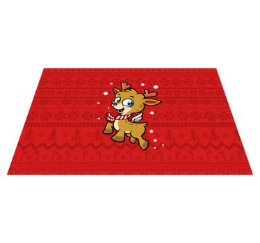 Tischset weihnachten mit niedlichem rentiercharakter - TenStickers