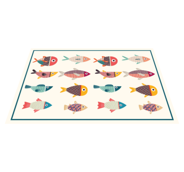 Tischsets originell mit bunten fischmustern - TenStickers