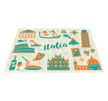 Tischsets originell kulinarische italienische szene - TenStickers