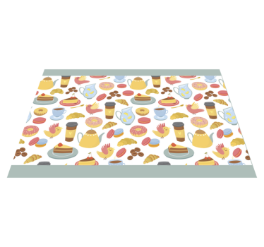 Tischset kinder mit bunten dessertmustern - TenStickers
