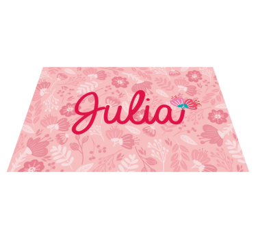 Tischset mit namen floral persönliches design - TenStickers