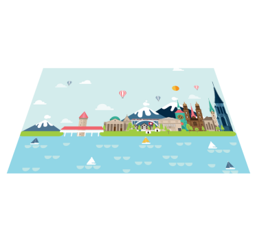 Tischsets originell bunte stadtansicht - TenStickers