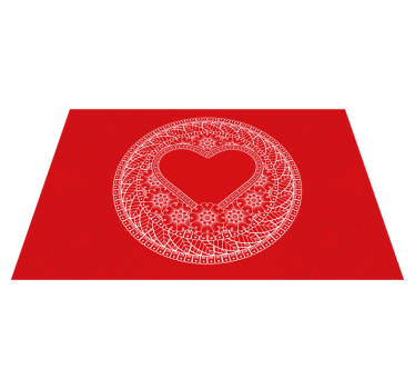 Tischset rechteckig Herzmandala - TenStickers