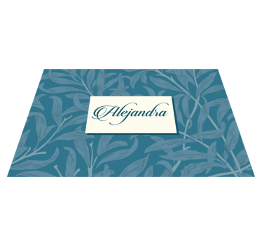 Tischset mit namen im eleganten blattdesign - TenStickers
