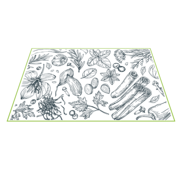 Tischset textur mit kräuter-muster-hintergrund - TenStickers