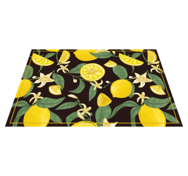 Tischsets originell mit zitronen- und blumenmuster - TenStickers