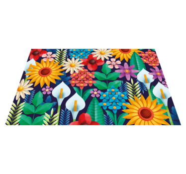 Tischsets originell mit lebhaftem blumenarrangement - TenStickers