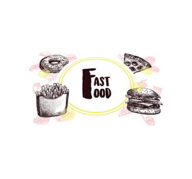 Tischsets originell mit illustrationen von fast food - TenStickers