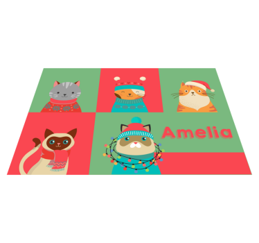 Tischset kinder mit süßen cartoon-katzen - TenStickers