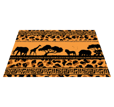Platzset Textur Leopardenmuster mit afrikanischen tieren - TenStickers