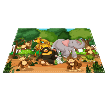 Kinder Tischset Gruppe wildes Tier - TenStickers
