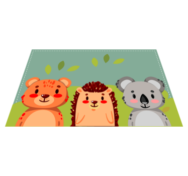 Tischset kinder mit niedlichen tierfreunden - TenStickers