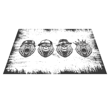 Tischsets originell mit stilvollen bärenporträts - TenStickers