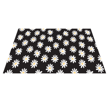 Tischset elegant Schwarze gemusterte gänseblümchen - TenStickers